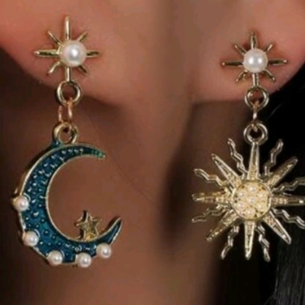 Crescent Moon Star And Sun Boho Drops ☀️ mismatched mis matched
